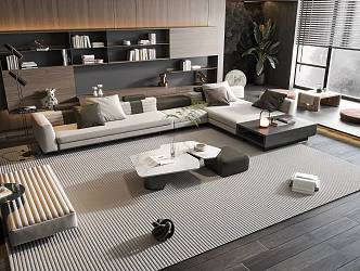 Modern sofa coffee table combination 3d model