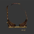 Vintage Leather Goggles With Round Lenses Brown Leather Strap And Gold Decorations