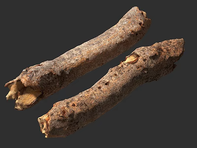 Long Natural Stone Wood Pieces Featuring Rough Surface And Textured Details 3d model