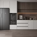 Wine Cabinet Corner Wine Cabinet Built-in Refrigerator 3d model