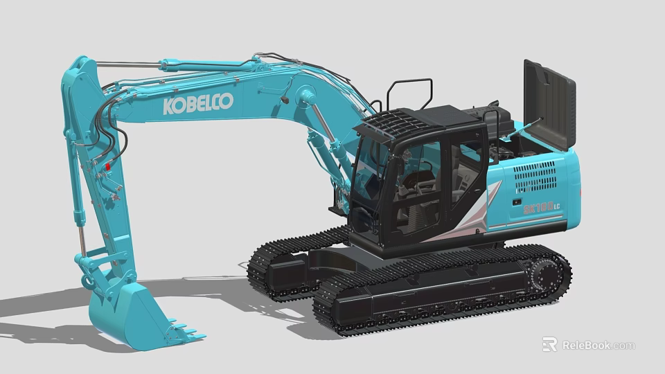 KOBELCO Blue Tracked Excavator Functional Vehicle With Heavy Duty Construction Features 3d model 