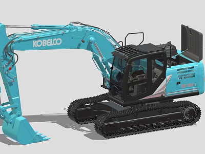 KOBELCO Blue Tracked Excavator Functional Vehicle With Heavy Duty Construction Features 3d model