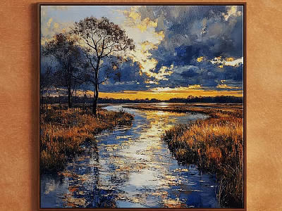 Modern Abstract Painting Oil Painting Art Painting Decorative Painting Hanging Painting Landscape Painting 3d model
