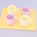 Colorful Tableware Combination Set With Yellow Tray And Pastel Cups 3d model