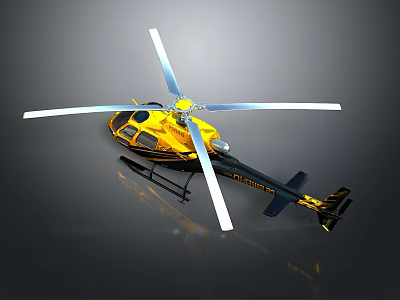 Aerospace Mission Helicopter Design With Yellow Black Rotor And 3d model
