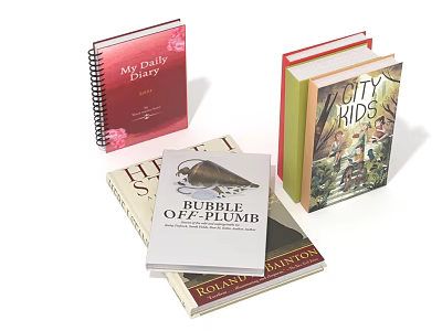 Colorful Children's Storybooks With My Baby Book City Kids And Bubble Of A Field Mouse 3d model