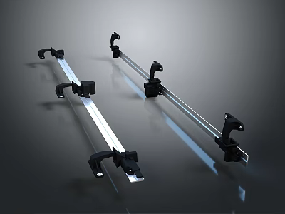 Iron Art Hardware With Metallic Rods And Black Fittings 3d model