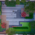 Rooftop Garden Design With Lush Greenery Wooden Deck And Colorful Plants