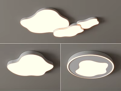 Modern Cloud Shaped And Round LED Ceiling Lights For Kids Bedroom Decorative Lighting 3d model