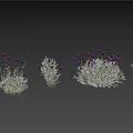 Lavender Themed Decorative Ornament Set With Purple Flowers And Green Foliage