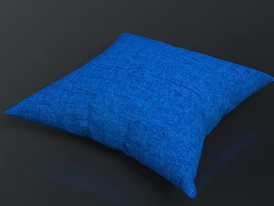 Blue Textured Fabric Decorative Pillow for Home Sofa and Living Room 3d model