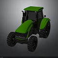 Green Agricultural Tractor With Large Wheels And Modern Cab Design