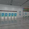 Modern Government Service Hall With Multiple Self Service Kiosks And Information Display Screens