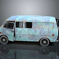 minibus minivan driverless bus school bus van box car 3d model