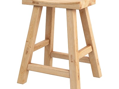 Wooden Bench Stool Chair Bar Chair 3d model