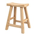 Wooden Bench Stool Chair Bar Chair 3d model