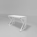 Modern Functional Desk With White Tabletop And Sturdy Metal Cross Legs