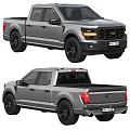 Modern Gray Pickup Truck With Sleek Exterior And Black Wheels Design
