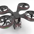 Modern Quadrotor Helicopter With Cockpit Design 3d model