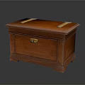 Vintage Wooden Box With Brass Lock Metal Accents And Wood Grain Surface