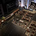 Outdoor Terrace Restaurant With City Night View String Lights And Green Plants