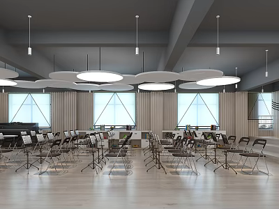 Book Art Interior With Shelves Chairs And Modern Lighting 3d model