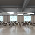 Book Art Interior With Shelves Chairs And Modern Lighting