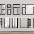 Window combination Aluminum alloy window Folding window Upper and lower Folding window casement window system window balcony floor-to-ceiling window sliding window 3d model