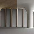 Modern Interior Space Featuring Brown And White Arched Columns With Textured Walls 3d model