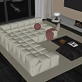 Modern corner sofa coffee table combination 3d model