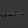 Ancient Weapon With Steel Plates Leather Straps And Pointed End Design