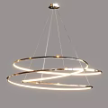 Modern Chandeliers with Circular Wave and Linear Shapes Contemporary Interior Lighting Fixtures
