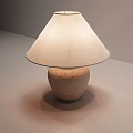 Elegant Table Lamp With Ceramic Base And Beige Fabric Lampshade 3d model