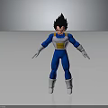 Vegeta Action Figure With Blue White Suit Black Spiky Hair Standing Pose