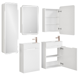 Modern White Bathroom Furniture Bathroom Cabinet Washstand 3d model