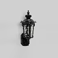 Classic Black Decorative Wall Lamp With Glass Shade And Illuminated Bulb