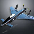 Sleek Blue Advanced Space Exploration Vehicle With American Star Logo And Propellers Design