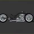 Futuristic Concept Motorcycle With Oversized Tires Streamlined Bodywork And Sporty Design Elements