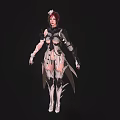 Fantasy Female Warrior Character With Red Hair And Dragon Inspired Armor Design