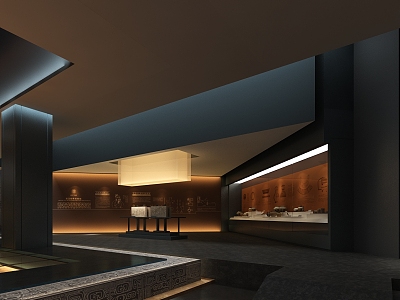 Museum Bronze Exhibition Hall 3d model