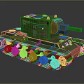 Vintage Military Tank With Green Tracks And Front Cannon Design