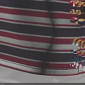 Striped Short Sleeve Collared Polo Shirt With Red White Purple Stripes