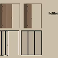Poliform Modern Folding Doors With Wooden And Glass Panel Designs 3d model