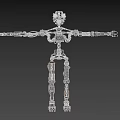 Intelligent Machine With Metallic Skeleton Exposed Wires Mechanical Joints Extended Arms And Detailed Legs