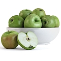 Fruit Green Apple Fruit Plate 3d model