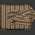 Patterned Fabric Covered Bench With Metal Legs For Decorative Home Furniture