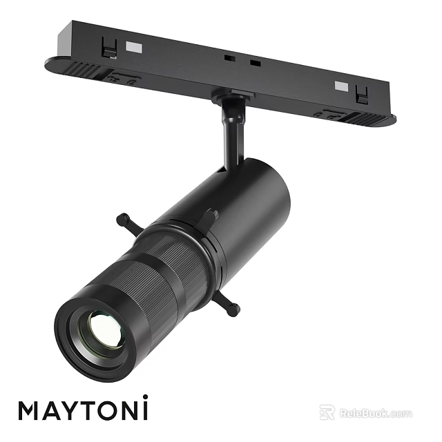 Black Adjustable Track Mounted Spotlight with Focused Beam for Indoor Lighting 3d model 