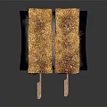 Crunchy Brown Coated Popsicles On Black Plate With Delicious Wooden Sticks