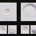White Modern Ceiling Lights with Different Square Shapes and Spiral Patterns for Home Interior 3d model