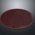 Round Decorative Woven Texture Dark Red Tray For Household Kitchen Serving Use 3d model